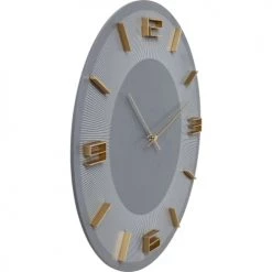Kare Design Horloges Murales Et Horloges à Poser Horloge Grise Et Dorée D49 -Plaques et lettrages Soldes horloge grise et doree d49 2