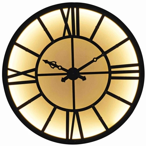Maisons Du Monde Horloges Murales Et Horloges à Poser Horloge Lumineuse En Métal Noir D.121cm 4 Maisons Du Monde Horloges Murales Et Horloges à Poser Horloge Lumineuse En Métal Noir D.121cm – Image 2