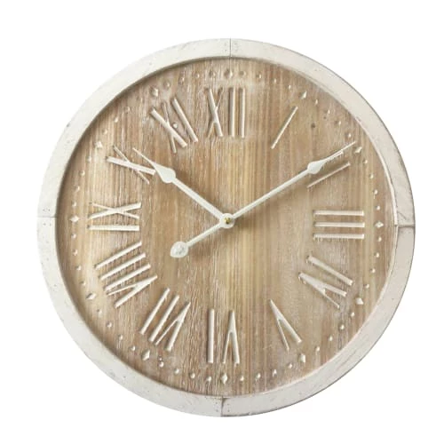 Mobili Rebecca Horloges Murales Et Horloges à Poser Horloge Murale à Chiffres Romains Effet Bois Blanc Et Marron ø 40 Cm 3 Mobili Rebecca Horloges Murales Et Horloges à Poser Horloge Murale à Chiffres Romains Effet Bois Blanc Et Marron ø 40 Cm