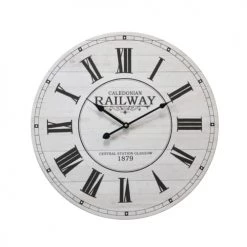 Mobili Rebecca Horloges Murales Et Horloges à Poser Horloge Murale à Chiffres Romains En MDF Noir Et Blanc ø 50 Cm