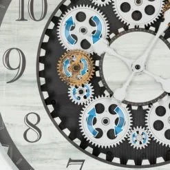 ECD Germany Horloges Murales Et Horloges à Poser Horloge Murale Analogique MDF Bois Blanc 48 X 8 Cm -Plaques et lettrages Soldes horloge murale analogique mdf bois blanc 48 x 8 cm 3