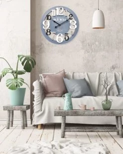 Mobili Rebecca Horloges Murales Et Horloges à Poser Horloge Murale Bois Sculpté Gris Blanc Et Noir ø 55 Cm -Plaques et lettrages Soldes horloge murale bois sculpte gris blanc et noir oe 55 cm 3