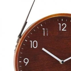 Beliani Horloges Murales Et Horloges à Poser Horloge Murale Effet Bois Foncé ø 26 Cm -Plaques et lettrages Soldes horloge murale effet bois fonce oe 26 cm 3