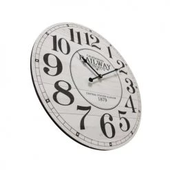 Mobili Rebecca Horloges Murales Et Horloges à Poser Horloge Murale Effet Bois Noir Et Blanc ø 50 Cm -Plaques et lettrages Soldes horloge murale effet bois noir et blanc oe 50 cm 2