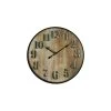 Mobili Rebecca Horloges Murales Et Horloges à Poser Horloge Murale En Métal Et MDF Sculpté Marron Et Noir ø 50 Cm