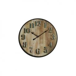 Mobili Rebecca Horloges Murales Et Horloges à Poser Horloge Murale En Métal Et MDF Sculpté Marron Et Noir ø 50 Cm