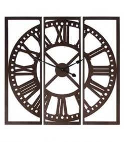 Wadiga Horloges Murales Et Horloges à Poser Horloge Murale En Métal Marron 100x100cm