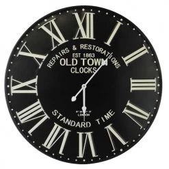 EMDE Horloges Murales Et Horloges à Poser Horloge Murale En Métal Noir D : 58 Cm