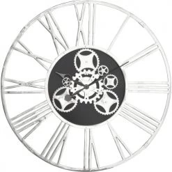 Kare Design Horloges Murales Et Horloges à Poser Horloge Murale Engrenages En Alu Et Acier Argenté D120