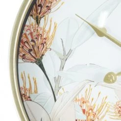 Mobili Rebecca Horloges Murales Et Horloges à Poser Horloge Murale Fleurs En Métal Or Blanc ø 40 Cm -Plaques et lettrages Soldes horloge murale fleurs en metal or blanc oe 40 cm 1