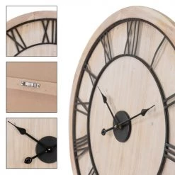 ECD Germany Horloges Murales Et Horloges à Poser Horloge Murale MDF En Bois 76 X 3.5 Cm Marron -Plaques et lettrages Soldes horloge murale mdf en bois 76 x 3 5 cm marron 3