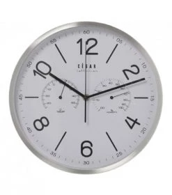 Wadiga Horloges Murales Et Horloges à Poser Horloge Murale Métal Brossé Thermomètre Et Hygromètre D30