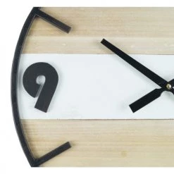 Mobili Rebecca Horloges Murales Et Horloges à Poser Horloge Murale Métal MDF Bicolore Blanc Et Marron ø 50 Cm -Plaques et lettrages Soldes horloge murale metal mdf bicolore blanc et marron oe 50 cm 3