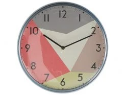 Beliani Horloges Murales Et Horloges à Poser Horloge Murale Effet Marbre Gris Et Noir ø 33 Cm -Plaques et lettrages Soldes horloge murale multicolore oe 33 cm