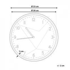 Beliani Horloges Murales Et Horloges à Poser Horloge Murale Multicolore ø 33 Cm -Plaques et lettrages Soldes horloge murale multicolore oe 33 cm