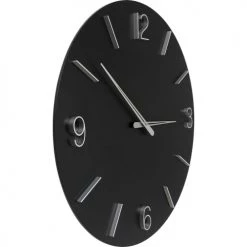Kare Design Horloges Murales Et Horloges à Poser Horloge Murale Noire Et Argentée D60 -Plaques et lettrages Soldes horloge murale noire et argentee d60 2