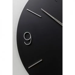 Kare Design Horloges Murales Et Horloges à Poser Horloge Murale Noire Et Argentée D60 -Plaques et lettrages Soldes horloge murale noire et argentee d60 3