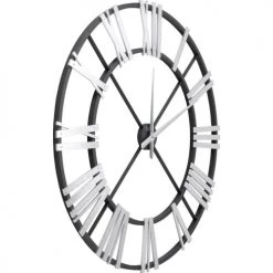 Kare Design Horloges Murales Et Horloges à Poser Horloge Murale Noire Et Argentée D95 -Plaques et lettrages Soldes horloge murale noire et argentee d95 2
