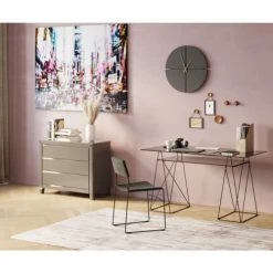 Kare Design Horloges Murales Et Horloges à Poser Horloge Murale Noire Et Dorée D60 -Plaques et lettrages Soldes horloge murale noire et doree d60 1