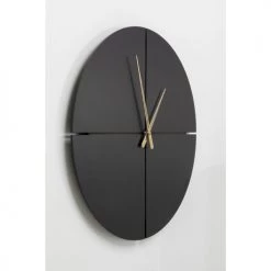 Kare Design Horloges Murales Et Horloges à Poser Horloge Murale Noire Et Dorée D60 -Plaques et lettrages Soldes horloge murale noire et doree d60 2