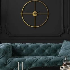 Sensei Maison Horloges Murales Et Horloges à Poser Horloge Murale Or 70x70 Cm -Plaques et lettrages Soldes horloge murale or 70x70 cm 4