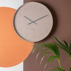 Karlsson Horloges Murales Et Horloges à Poser Horloge Murale Ronde D51cm Beige -Plaques et lettrages Soldes horloge murale ronde d51cm beige 1