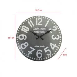 Mobili Rebecca Horloges Murales Et Horloges à Poser Horloge Murale Ronde Effet Bois Gris Et Blanc ø 33,8 Cm -Plaques et lettrages Soldes horloge murale ronde effet bois gris et blanc oe 33 8 cm 2