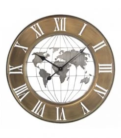 Wadiga Horloges Murales Et Horloges à Poser Horloge Murale Ronde En Métal Couleur Or Et Bronze D63