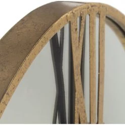 Wadiga Horloges Murales Et Horloges à Poser Horloge Murale Ronde En Métal Doré Avec Miroir D60cm -Plaques et lettrages Soldes horloge murale ronde en metal dore avec miroir d60cm 1