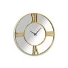 Wadiga Horloges Murales Et Horloges à Poser Horloge Murale Ronde En Métal Doré Avec Miroir D60cm -Plaques et lettrages Soldes horloge murale ronde en metal dore avec miroir d60cm