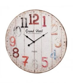Wadiga Horloges Murales Et Horloges à Poser Horloge Murale Ronde Multicolore En Bois MDF D60cm