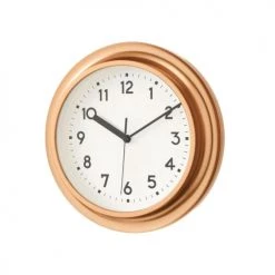 Wadiga Horloges Murales Et Horloges à Poser Horloge Murale Ronde Plastique Couleur Cuivre D25,5cm