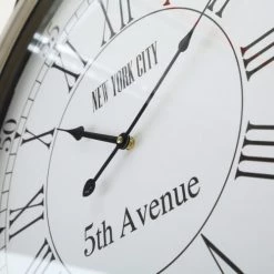 Wadiga Horloges Murales Et Horloges à Poser Horloge Murale Ronde Suspendue New-York D59cm -Plaques et lettrages Soldes horloge murale ronde suspendue new york d59cm 2