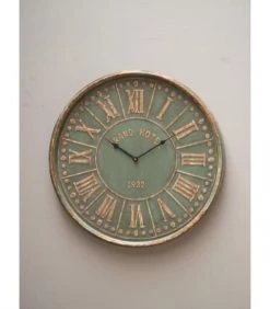 Plaques et lettrages Soldes -Plaques et lettrages Soldes horloge murale ronde verte et doree d60 1