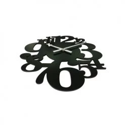 Mobili Rebecca Horloges Murales Et Horloges à Poser Horloge Murale Sculpté En MDF Noir 55x50 Cm -Plaques et lettrages Soldes horloge murale sculpte en mdf noir 55x50 cm 3