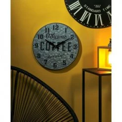 EMDE Horloges Murales Et Horloges à Poser Horloge Murale Zinc En Métal Gris D : 40 Cm -Plaques et lettrages Soldes horloge murale zinc en metal gris d 40 cm 1