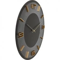 Kare Design Horloges Murales Et Horloges à Poser Horloge Noire Et Dorée D49 -Plaques et lettrages Soldes horloge noire et doree d49 3