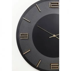 Kare Design Horloges Murales Et Horloges à Poser Horloge Noire Et Dorée D49 -Plaques et lettrages Soldes horloge noire et doree d49 4