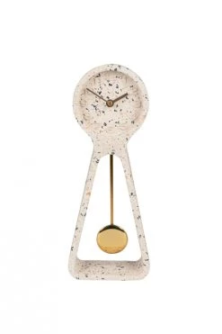 Zuiver Horloges Murales Et Horloges à Poser Horloge Pendule En Terrazzo Blanc