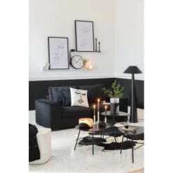 LANADECO Horloges Murales Et Horloges à Poser Horloge Plastique Noir D40cm -Plaques et lettrages Soldes horloge plastique noir d40cm 4