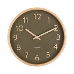 Present Time Horloges Murales Et Horloges à Poser Horloge Pure Small Bois Vert -Plaques et lettrages Soldes horloge pure small bois vert 4