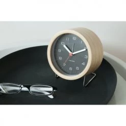 Karlsson Horloges Murales Et Horloges à Poser Horloge Réveil En Bois Diam. 10 Cm Noir -Plaques et lettrages Soldes horloge reveil en bois diam 10 cm noir 2