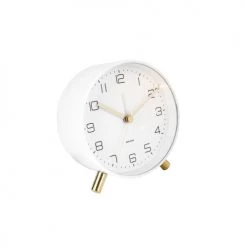 Karlsson Horloges Murales Et Horloges à Poser Horloge Réveil En Métal Diam. 11 Cm Blanc -Plaques et lettrages Soldes horloge reveil en metal diam 11 cm blanc 2