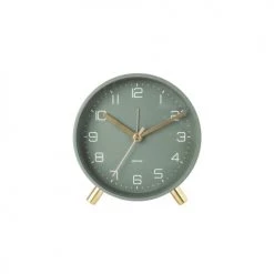 Karlsson Horloges Murales Et Horloges à Poser Horloge Réveil En Métal Diam. 11 Cm Vert -Plaques et lettrages Soldes horloge reveil en metal diam 11 cm vert 1