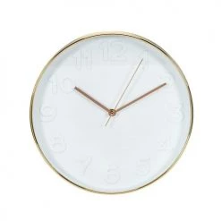 The Home Deco Factory Horloges Murales Et Horloges à Poser Horloge Ronde Deco Diam. 30,5 Cm Blanc -Plaques et lettrages Soldes horloge ronde deco diam 30 5 cm blanc 3