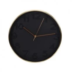 The Home Deco Factory Horloges Murales Et Horloges à Poser Horloge Ronde Deco Diam. 30,5 Cm Noir -Plaques et lettrages Soldes horloge ronde deco diam 30 5 cm noir 2