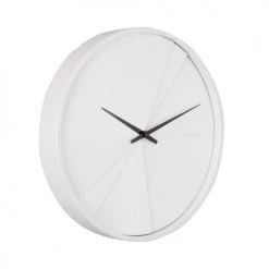 Present Time Horloges Murales Et Horloges à Poser Horloge Ronde En Bois Lines 30 Cm Blanc