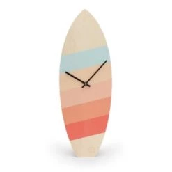 Woodstache Horloges Murales Et Horloges à Poser Horloge Surf En Bois Tye And Die H46,2 Cm -Plaques et lettrages Soldes horloge surf en bois pastel stripes h46 2 cm