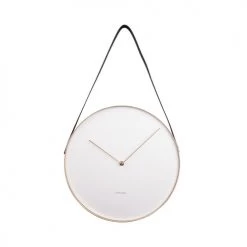 Present Time Horloges Murales Et Horloges à Poser Horloge Suspendue En Métal Et Cuir D34 -Plaques et lettrages Soldes horloge suspendue en metal et cuir d34 2