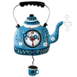 Enesco Horloges Murales Et Horloges à Poser Pendule Théière Bleue H26cm